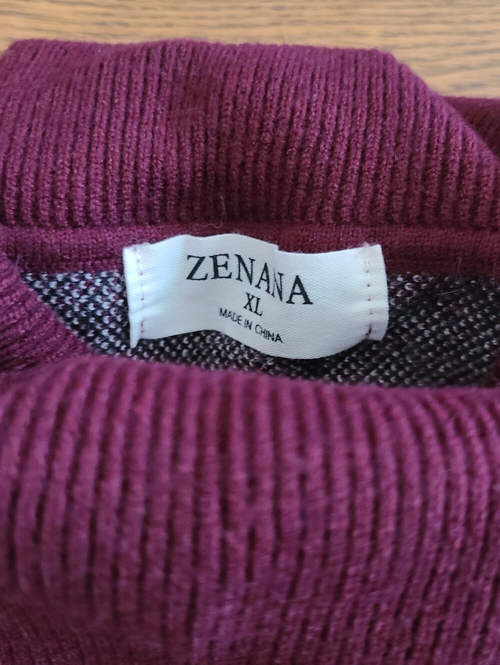 Zenana Outfitters Burgundy Plaid Cowl Neck Sweater Poncho NWOT - Picture 5 of 11